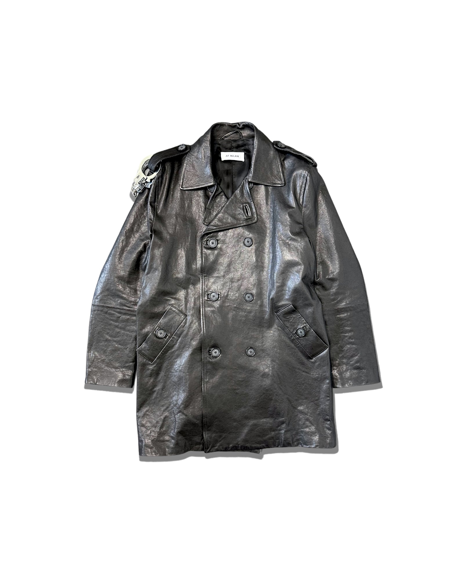 LEATHER COAT - BLACK