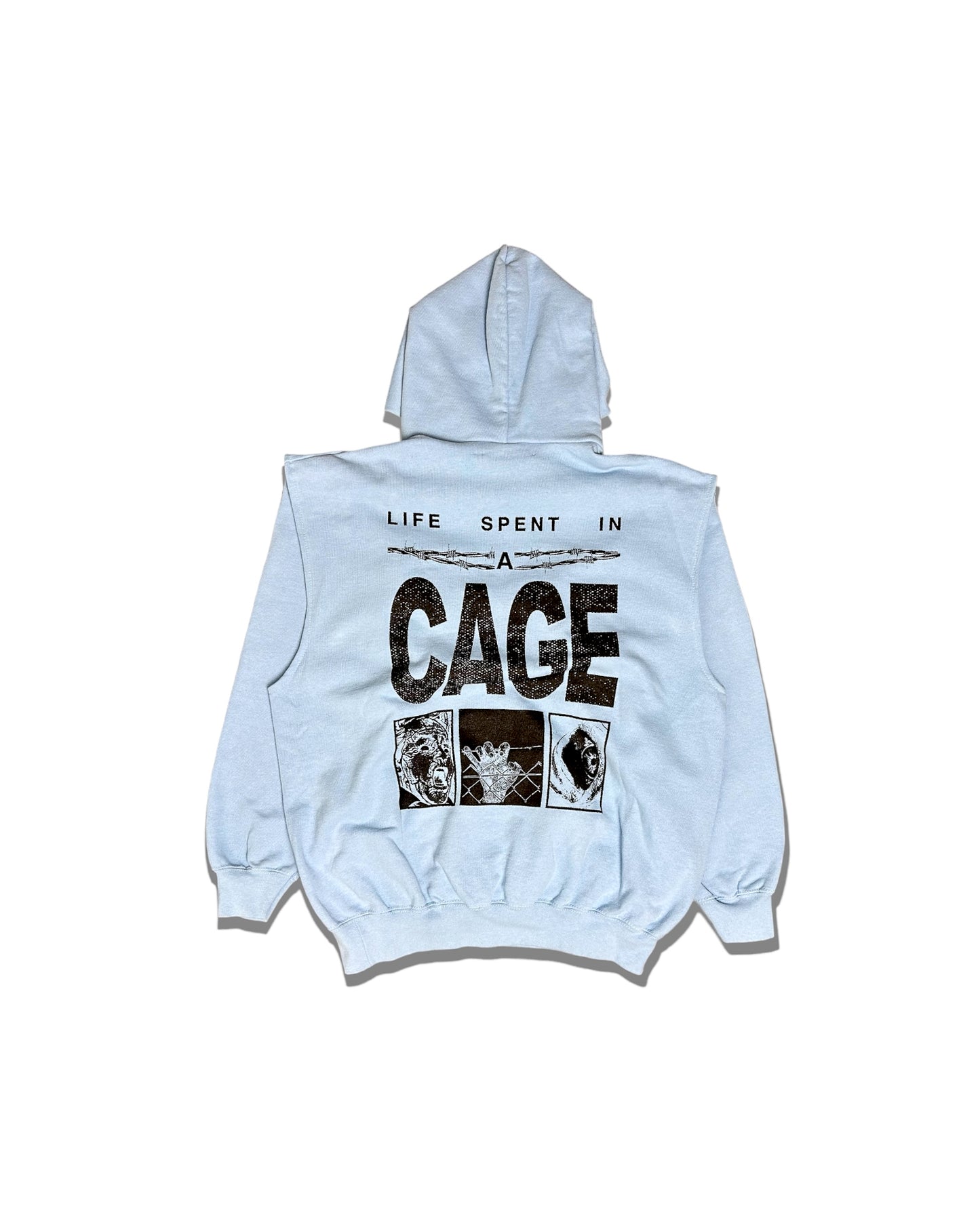 LIFE IN A CAGE HOODIE - BLUE